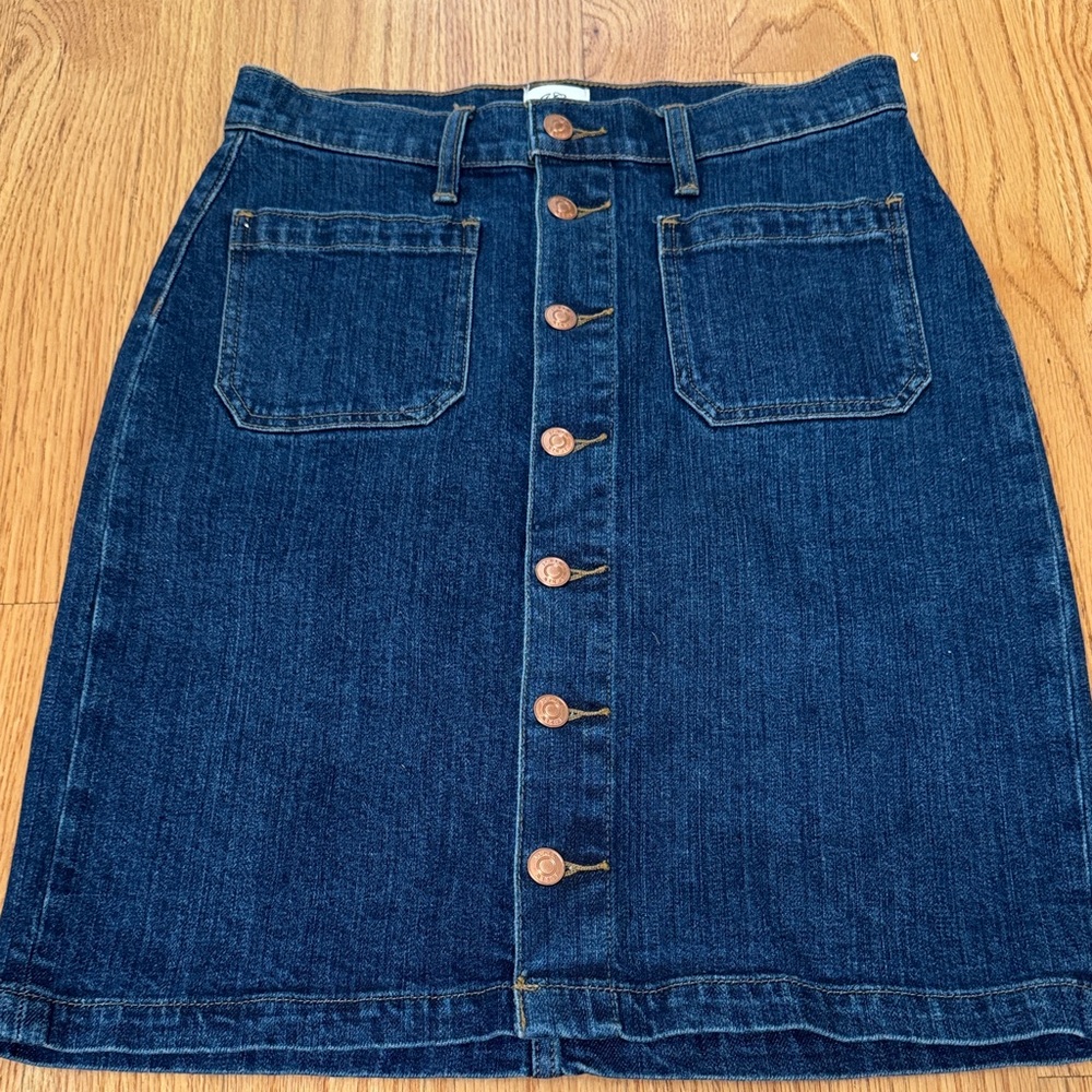 J. Crew Dark Blue Denim Pencil Skirt